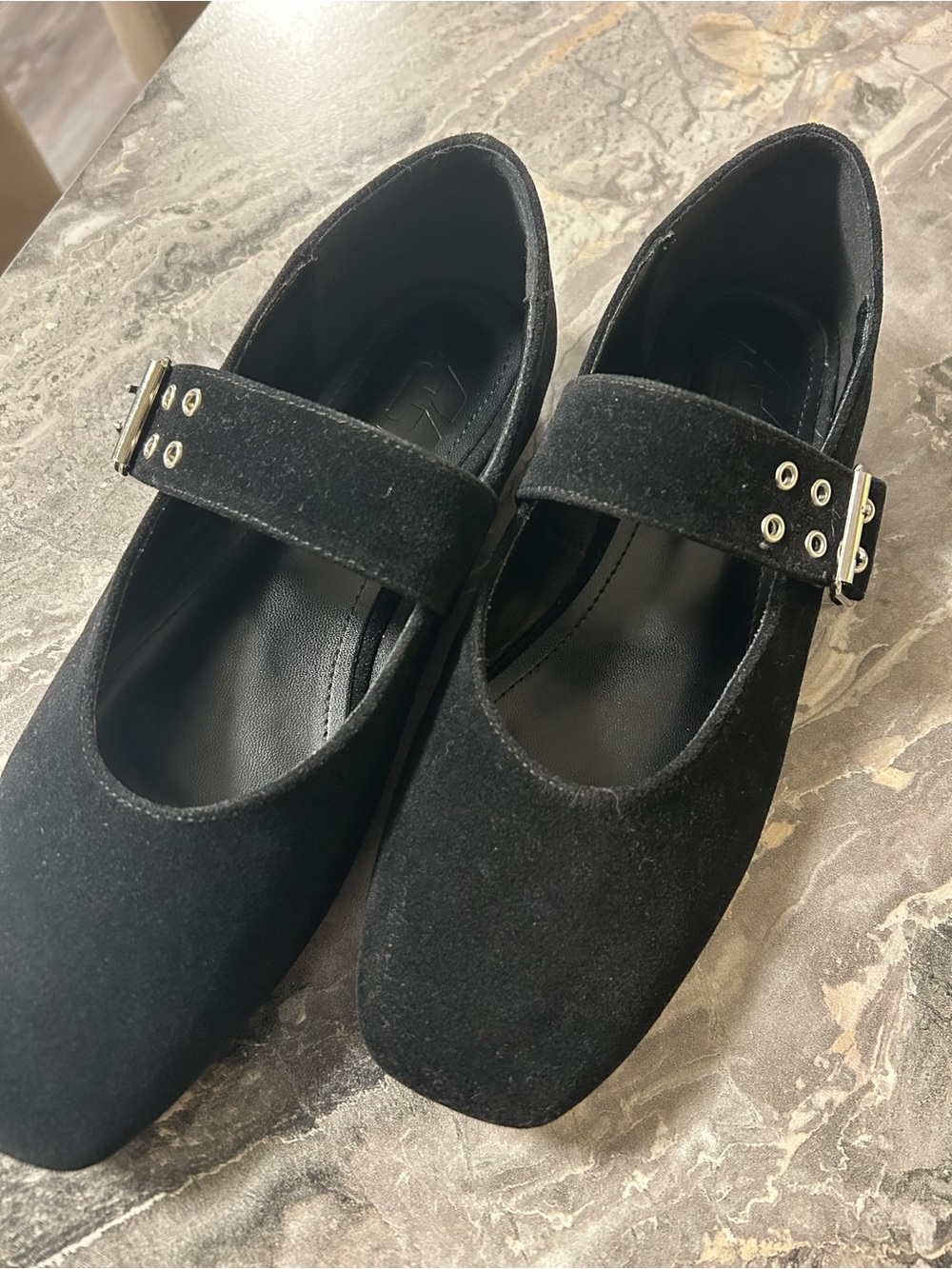 Black Mary Jane Flats with Buckle Strap